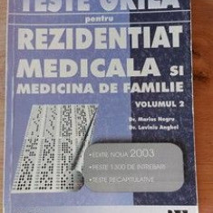 Teste grila pentru rezidentiat, medicala si medicina de familie vol 2