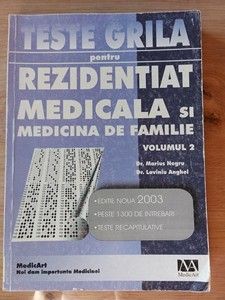 Teste grila pentru rezidentiat, medicala si medicina de familie vol 2 foto