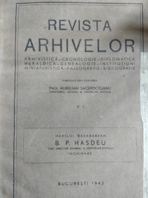 Revista Arhivelor 1942 foto