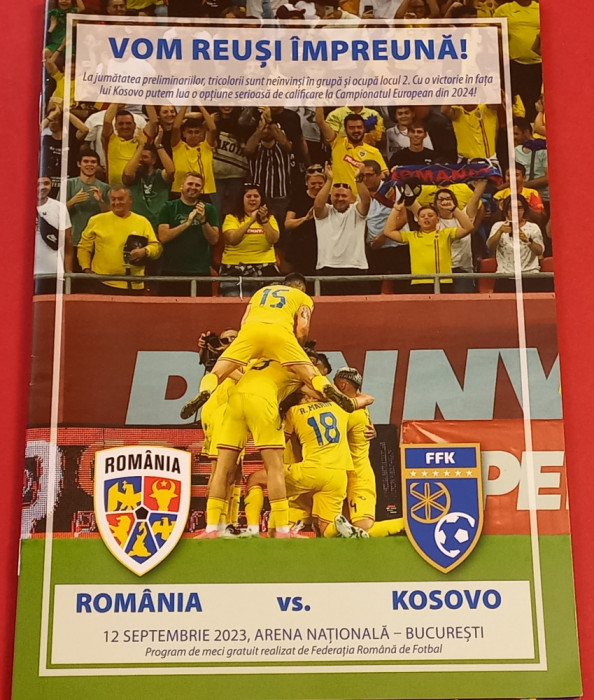 Program meci fotbal ROMANIA - KOSOVO (12.09.2023)