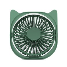 Mini ventilator pentru birou cu usb, flippy, rotire 360 grade, 3 viteze, 13.5 x 12,8 cm, verde