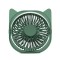 Mini ventilator pentru birou cu usb, flippy, rotire 360 grade, 3 viteze, 13.5 x 12,8 cm, verde