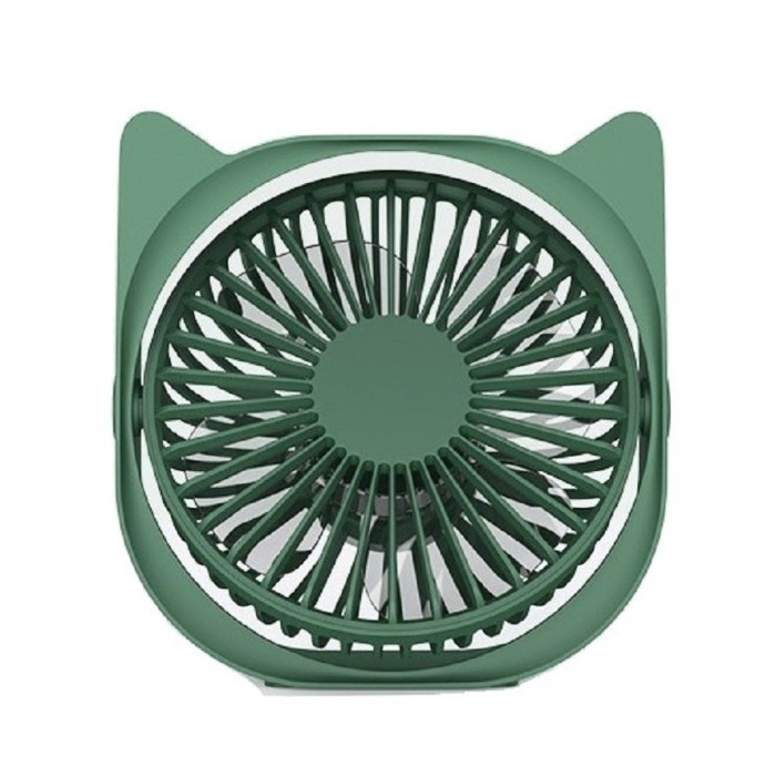 Mini ventilator pentru birou cu usb, flippy, rotire 360 grade, 3 viteze, 13.5 x 12,8 cm, verde