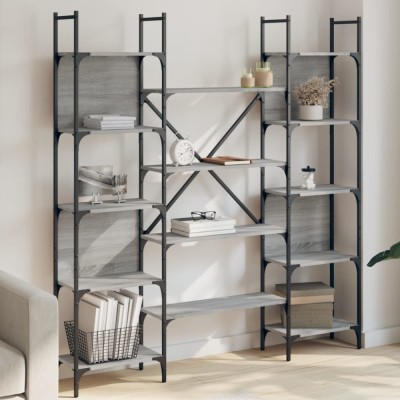 vidaXL Bibliotecă, gri sonoma, 155,5x24x166,5 cm, lemn prelucrat 838861 foto