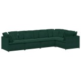 Cumpara ieftin Canapea modulara cu perne, verde inchis, catifea