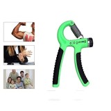 Flexor pentru maini, reglabil de la 10 la 40 de kilograme, din metal si plastic, cu manere antialunecare, verde/negru