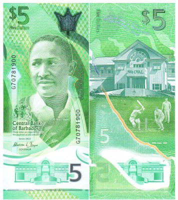 Barbados 5 Dolari 2022 P-81 Polimer UNC foto
