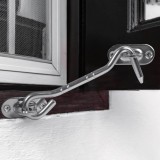 Zăvor Metalic Ușă Fereastră 10.5x3.5cm Argintiu, Oțel, Siguranță V&acirc;nt, Montaj Simplu, Accesorii Uși, Rezistent
