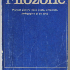FILOZOFIE , MANUAL PENTRU LICEE REALE , UMANISTE , PEDAGOGICE SI DE ARTA , coordonator I.IRIMIE , 1975 , PREZINTA URME DE UZURA