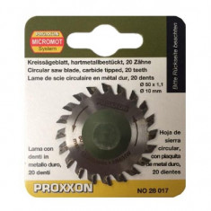 Disc pentru KS 230, taiere balsa, placaj, policarbonat Proxxon 28017, O50x10 mm, 20 dinti