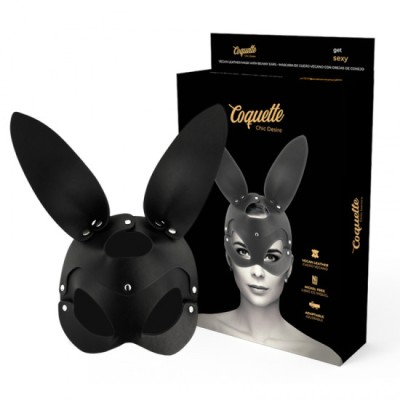COQUETTE CHIC DESIRE - VEGAN LEATHER MASK WITH BUNNY EARS foto