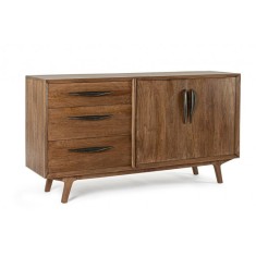 Comoda 2 usi 3 sertare lemn maro Sherman 152x40x85 cm