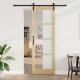 vidaXL Ușă Glisantă ORKDAL Set de 2 Natural și negru Lemn, Metal