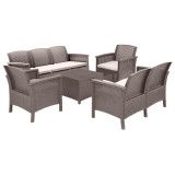 Cumpara ieftin Set de mobilier de grădină Venus Large cu 7 locuri, culoare cappuccino