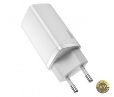 Incarcator Retea Baseus GaN2 Lite 65W 3A 1 x USB-A - 1 x USB-C Alb CCGAN2L-B02