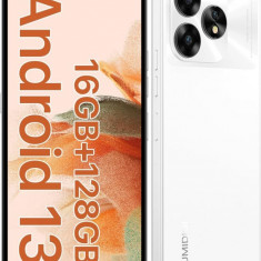 Telefon mobil UMIDIGI A15C Pearl White, 4G, 6.7 FHD, 16GB RAM (8+8), 128GB ROM, Android 13, Unisoc T606, NFC, Dual SIM, 5000mAh