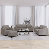 VidaXL Set de canapele cu perne, 4 piese, gri taupe, textil