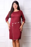 Cumpara ieftin Rochie accesorizata cu nasturi bordo - 38Marimea