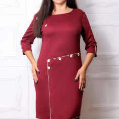 Rochie accesorizata cu nasturi bordoMarimea