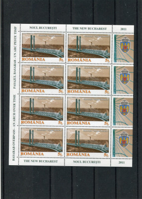 2011 , Lp 1905 c , Pasajul Basarab , minicoala 8 timbre + 4 viniete - MNH foto