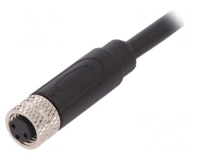Conector M8 Mamă 3P Drept cu Cablu IP67 foto