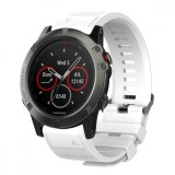 Curea silicon compatibila Garmin Fenix 5 GPS, 22mm, Alb, Very Dream