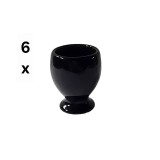 Set 6 suporturi de ou, 6 cm, Cesiro, Negru