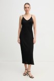 Dkny rochie culoarea negru, midi, mulată, DJ5D9053