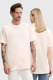 Converse tricou din bumbac culoarea bej, cu imprimeu, 10023876-A47