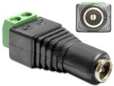 Conector adaptor DC mufa alimentare 2.1mm 5.5mm tip mama, prindere cu surub