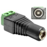 Conector adaptor DC mufa alimentare 2.1mm 5.5mm tip mama, prindere cu surub