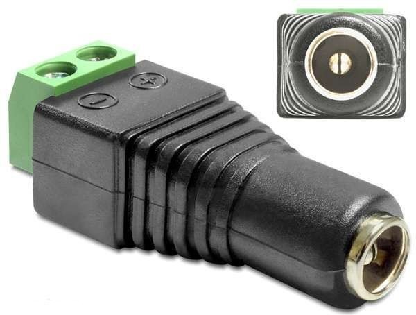 Conector adaptor DC mufa alimentare 2.1mm 5.5mm tip mama, prindere cu surub
