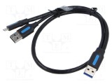 Cablu USB 3.0 VENTION A x2 la B micro nichelat 0,5m