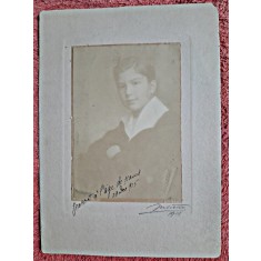 Fotografie pe carton, baiat 1915