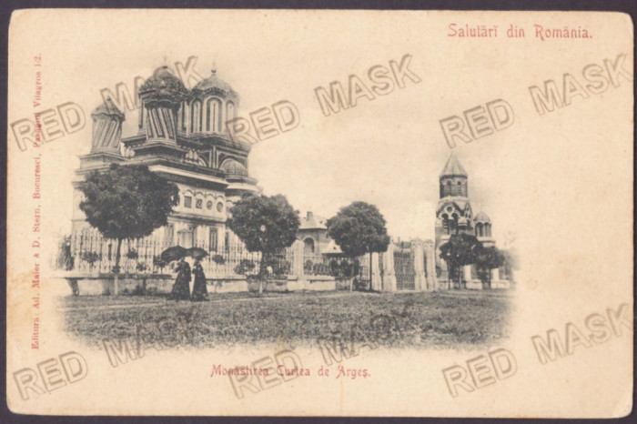 -3239 - CURTEA de ARGES, Monastery, Litho, Romania - old postcard - unused