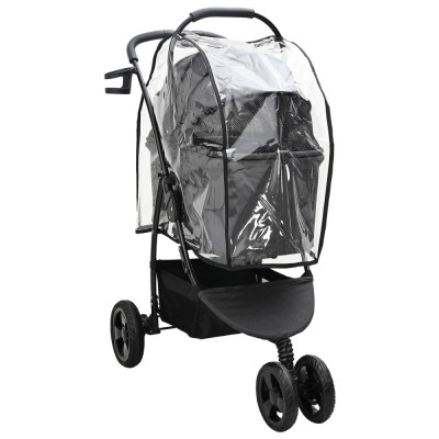 vidaXL Carucior pentru Pisici Pliante Ajustabil Negru 78 x 54 x 101 cm foto
