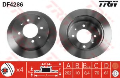 Disc frana HYUNDAI SONATA VI (YF) (2009 - 2016) TRW DF4286 foto