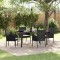 vidaXL Set de masă pentru grădină cu pernă 5 pcs Negru Rattan poli 3380102