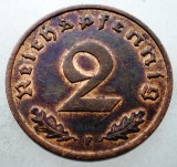 2.657 GERMANIA WWII 2 REICHSPFENNIG 1939 F XF/AUNC