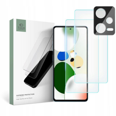 Set 2 Folii Ecran si 1 Folie Camera Tech-Protect Supreme pentru Xiaomi Redmi Note 12 5G Transparent foto