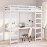 Cumpara ieftin Cadru de pat tip loft Alb 90 x 190 cm Lemn de pin masiv