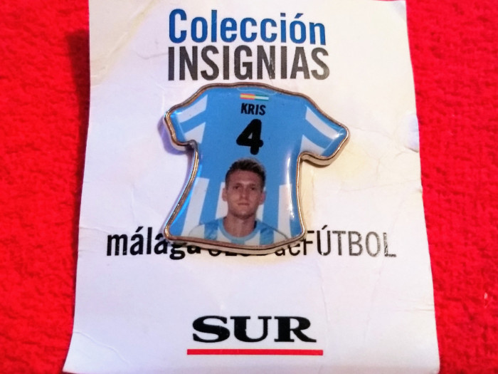 Insigna fotbal - jucatorul Kris Stadsgaard (MALAGA CF - Spania)