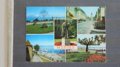 ELVETIA - MORGES - 5 FOTOGRAFII DIN ORAS SI IMPREJURIMI - CIRCULATA, TIMBRATA - foto