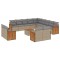 Set canapele de gradina, 14 piese, cu perne, bej, poliratan