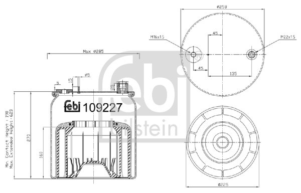 FEBI BILSTEIN 109227 Burduf, suspensie pneumatica