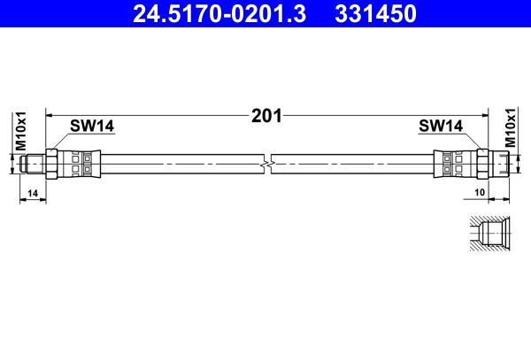 ATE 24.5170-0201.3 Furtun frana