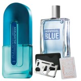 Cumpara ieftin Set apa de toaleta Full Speed Surfer 75 ml, apa de toaleta Individual Blue 100 ml, card multifunctional de supravietuire, otel inoxidabil, Avon