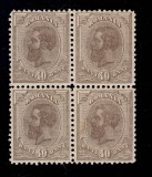 ROMANIA 1918 EMISIUNEA MOLDOVA 40 BANI SPIC HARTIE ALBA BL 4 MNH