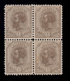 ROMANIA 1918 EMISIUNEA MOLDOVA 40 BANI SPIC HARTIE ALBA BL 4 MNH, Nestampilat