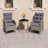 VidaXL Set mobilier grădină, 3 piese, gri, poliratan și sticlă 3058538